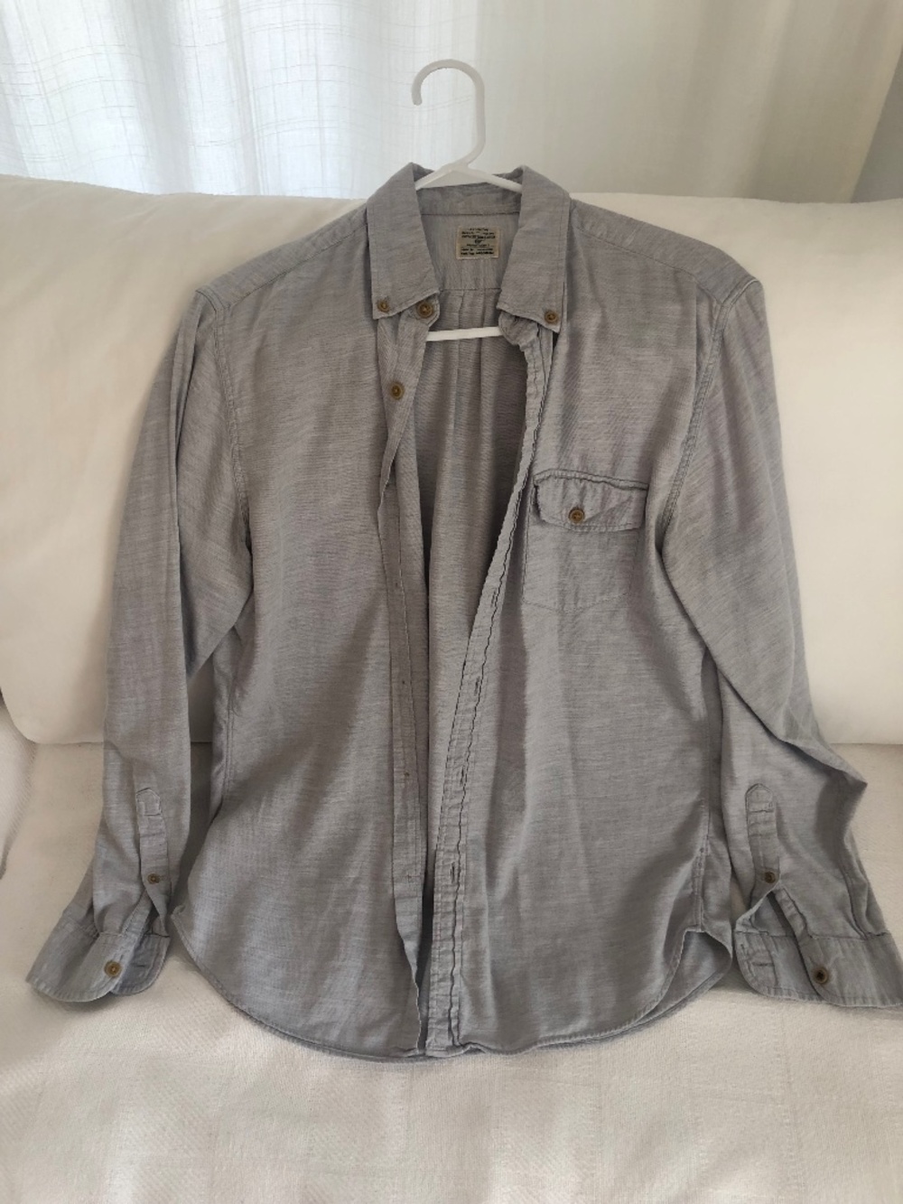 Grey J. Crew casual button down shirt men’s medium